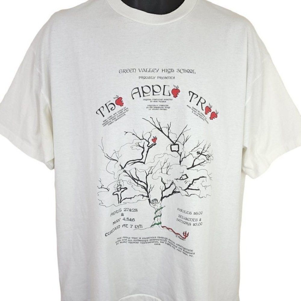 The Apple Tree Musical T Shirt Vintage 90s Green Valley High School Play Mens XL